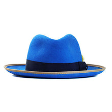 Load image into Gallery viewer, Carlisle Hats Fitzroy Street X Fedora made of hand-dyed fur felt, shown in a close-up view highlighting its textured brim and rich color.