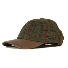Load image into Gallery viewer, Carlisle Hats baseball cap featuring Harris Tweed fabric and leather accents, stylish and comfortable headwear for casual wear.