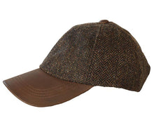 Load image into Gallery viewer, Carlisle Hats baseball cap featuring Harris Tweed fabric and leather accents, stylish and durable headwear for casual wear.