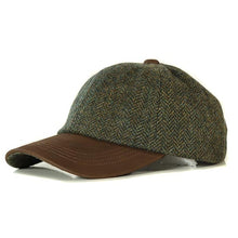 Load image into Gallery viewer, Carlisle Hats baseball cap featuring Harris Tweed fabric and leather accents, showcasing a stylish and durable headwear accessory.