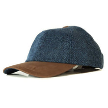 Load image into Gallery viewer, Carlisle Hats baseball cap featuring Harris Tweed fabric and leather accents, showcasing a classic and stylish headwear design.