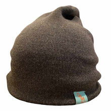 Load image into Gallery viewer, Black Australian-made long wool beanie by Carlisle Hats, soft and warm knit hat for cold weather.