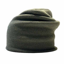 Load image into Gallery viewer, Black Carlisle Hats Australian made long wool beanie, soft and warm knit winter headwear for men and women.