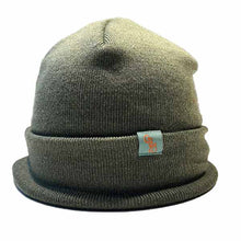 Load image into Gallery viewer, Black Australian-made long wool beanie by Carlisle Hats, soft and warm knit winter hat for cold weather.