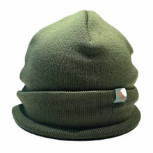 Load image into Gallery viewer, Black Australian-made long wool beanie by Carlisle Hats, stylish and warm knit headwear for cold weather.