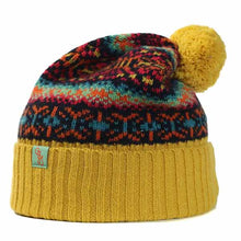 Load image into Gallery viewer, Mustard Australian-made Twist Wool Beanie by Carlisle Hats, showing the cozy knit design and snug fit.