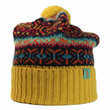 Load image into Gallery viewer, Australian Made Twist Wool Beanie in Mustard by Carlisle Hats, featuring a cozy knit design and folded brim.