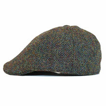 Load image into Gallery viewer, Carlisle Hats Harris Tweed duckbill cap with checkered pattern, featuring a classic flat brim and textured wool fabric.