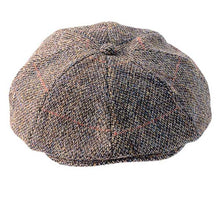 Load image into Gallery viewer, Carlisle Hats Harris Tweed 8 Panel Newsboy Cap featuring classic tweed fabric and vintage-inspired style.