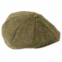 Load image into Gallery viewer, Carlisle Hats Harris Tweed 8 Panel Tweed Newsboy Cap, classic hat with a textured wool tweed finish and 8-panel design.