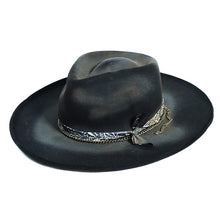 Load image into Gallery viewer, Carlisle Hats Camden Street Chained Fedora bucket hat in black with chain detail, 55cm, stylish and casual accessory.