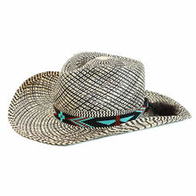 Load image into Gallery viewer, Carlisle Hats Camden Cowboy Hat with 55cm brim, classic Western style in brown, featuring a wide brim and decorative band.