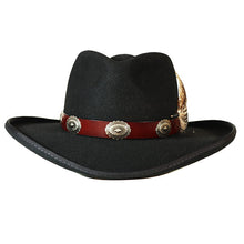 Load image into Gallery viewer, Black Camden Westbury Cowboy Hat by Carlisle Hats, 55cm, featuring a classic Western cowboy style with a wide brim.