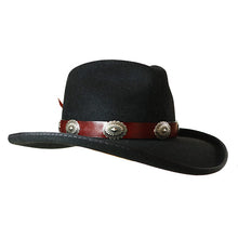 Load image into Gallery viewer, Black Camden Westbury Cowboy Hat by Carlisle Hats featuring a wide brim and classic Western style.