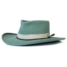 Load image into Gallery viewer, Sage green Colin Street cowboy hat by Carlisle Hats, 55cm, with a wide brim and traditional cowboy style.