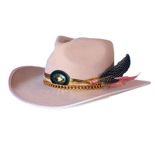 Load image into Gallery viewer, Pink Dolly Street Cowboy Hat by Carlisle Hats, 55cm, stylish western cowboy hat with a wide brim and decorative band.