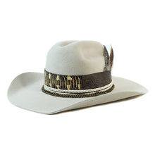 Load image into Gallery viewer, Carlisle Hats St Kilda Road Cowboy hat in vanilla snakeskin with a wide brim and cowboy style, size 55cm.