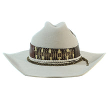 Load image into Gallery viewer, Carlisle Hats St Kilda Road Cowboy Hat in vanilla snakeskin with wide brim and classic cowboy style.