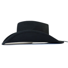 Load image into Gallery viewer, Black Carlisle Cowboy hat with a wide brim and classic design, made by Carlisle Hats, size 55cm.