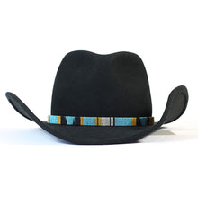 Load image into Gallery viewer, Black Carlisle cowboy hat with a 55cm brim, stylish Western-style hat from Carlisle Hats, shown on a plain background.
