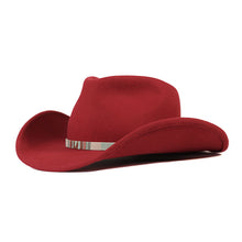 Load image into Gallery viewer, Black Carlisle cowboy hat with a wide brim and 55cm size, featuring classic Western style and sturdy craftsmanship.