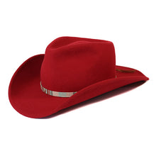 Load image into Gallery viewer, Black Carlisle cowboy hat with a wide brim and 55cm crown, featuring classic Western style from Carlisle Hats.