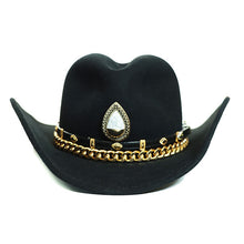 Load image into Gallery viewer, Goldfinger cowboy hat by Carlisle Hats featuring a classic wide brim and gold-tone finish, perfect for Western or costume wear.