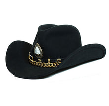 Load image into Gallery viewer, Goldfinger cowboy hat by Carlisle Hats, small 55cm size, stylish western cowboy hat with a golden finish.