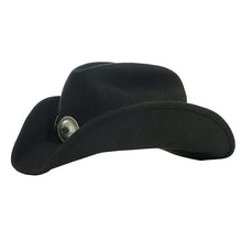 Load image into Gallery viewer, Carlisle Hats Lemmy Street cowboy hat with a wide brim and brown leather finish, size 55cm, stylish western accessory.