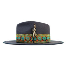 Load image into Gallery viewer, Carlisle Hats Camden Fur Silk Fedora with flat brim, 55cm, featuring a stylish, smooth silk finish and classic fedora design.