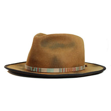 Load image into Gallery viewer, Distressed wool Camden Street Fedora hat by Carlisle Hats, showcasing a classic fedora style with a worn, vintage look.