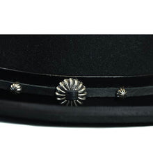 Load image into Gallery viewer, Carlisle Hats Camden Street fur felt fedora with leather studs, featuring a wide brim and stylish design.