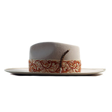 Load image into Gallery viewer, Carlisle Hats Camden Wide Vanilla Fur Silk Fedora hat with a wide brim and soft fur silk band, 55cm size.
