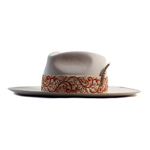 Load image into Gallery viewer, Carlisle Hats Camden Wide Vanilla Fur Silk Fedora with a wide brim and soft silk lining, displayed on a neutral background.