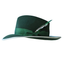 Load image into Gallery viewer, Green Bowie Street Fedora hat by Carlisle Hats featuring a classic wide brim and stylish design.
