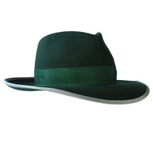 Load image into Gallery viewer, Green Bowie Street Fedora hat by Carlisle Hats featuring a classic fedora style with a wide brim and stylish design.