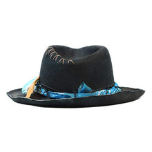 Load image into Gallery viewer, Carlisle Hats Fitzroy distressed fedora in 55cm, featuring a worn, vintage look with a wide brim and classic style.