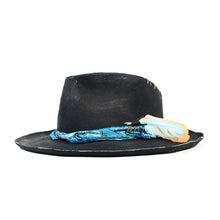 Load image into Gallery viewer, Carlisle Hats Fitzroy distressed fedora in 55cm with a worn, stylish appearance, featuring a classic fedora shape and textured finish.