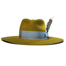 Load image into Gallery viewer, Carlisle Hats Flemington wide brim fedora in vibrant chartreuse, stylish sun hat with a broad brim and classic fedora shape.