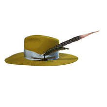Load image into Gallery viewer, Carlisle Hats Flemington wide brim fedora in chartreuse with a stylish, broad brim and classic fedora shape.