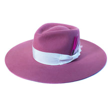 Load image into Gallery viewer, Pink Carlisle Hats Flemington wide brim fedora hat with a stylish, structured design and a comfortable fit.