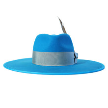 Load image into Gallery viewer, Turquoise Carlisle Hats Flemington wide brim fedora hat with a stylish, structured design and a comfortable fit.