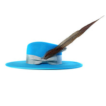 Load image into Gallery viewer, Turquoise Carlisle Hats Flemington wide brim fedora hat with a stylish, broad brim and classic fedora shape.