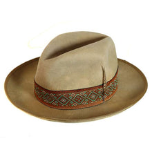 Load image into Gallery viewer, Carlisle Hats Jimmy 3 Dimples Fedora with a classic fedora shape and 55cm size, featuring distinctive three dimples on the crown.