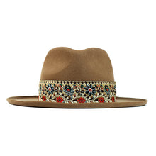 Load image into Gallery viewer, Carlisle Hats Southside Fedora in whiskey color, made of cashmere wool, displayed on a neutral background.