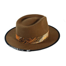 Load image into Gallery viewer, Carlisle Hats Camden Street X Fedora Whiskey C made of felt with a wide brim and stylish design for a classic, sophisticated look.