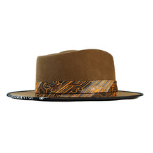 Load image into Gallery viewer, Carlisle Hats Camden Street X Fedora in whiskey color, stylish men’s fedora with a wide brim and classic design for a sophisticated look.