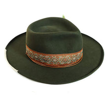 Load image into Gallery viewer, Green Northside Fedora hat by Carlisle Hats with a classic fedora shape and a narrow brim, displayed on a plain background.