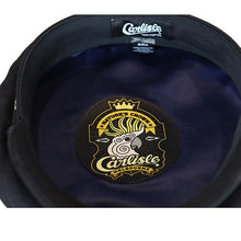 Load image into Gallery viewer, Black Carlisle Hats cotton fisherman cap with a small fit, featuring a classic skipper style and adjustable brim.