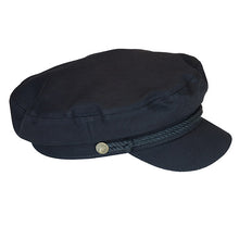 Load image into Gallery viewer, Black Carlisle Hats fisherman cap made of cotton, featuring a classic skipper style with a small 55-56cm size.